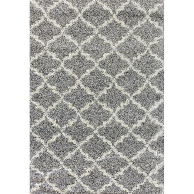 Dynamic Rugs CY358520901 2 ft. 7 in. x 5 ft. Crystal 8520 Rectangle Shag Rug - 901 Grey & Cream
