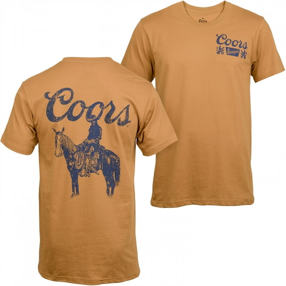 Coors Cowboy Print  Front and Back Print T-Shirt-Small