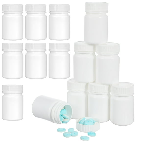 Minkissy 20Pcs Lightweight White Pill Container for Travel with Spiral Bottle Structure