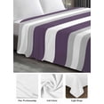 thumbnail image 6 of Purple Grey Stripe California King Size Flat Sheet, Wrinkleproof & Fadeproof Cooling Flat Bed Sheet Only, Minimalist Farmhouse Striped Breathable Soft Bedding Top Sheets 108 x 98 Inches, 6 of 8