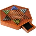 thumbnail image 1 of pitrice Portable Chinese Checkers Board Game with Wooden Board Game Hexagon Chinese Checkers Family Game Set Drawer Storage, 1 of 1