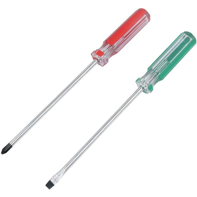 GFDYREE Magnetic Screwdriver Set 2 PCS, Magnetic 5mm Phillips and Flat Head Tips Screwdriver with 5 Inch Steel Shaft for Repair Home Improvement Craft