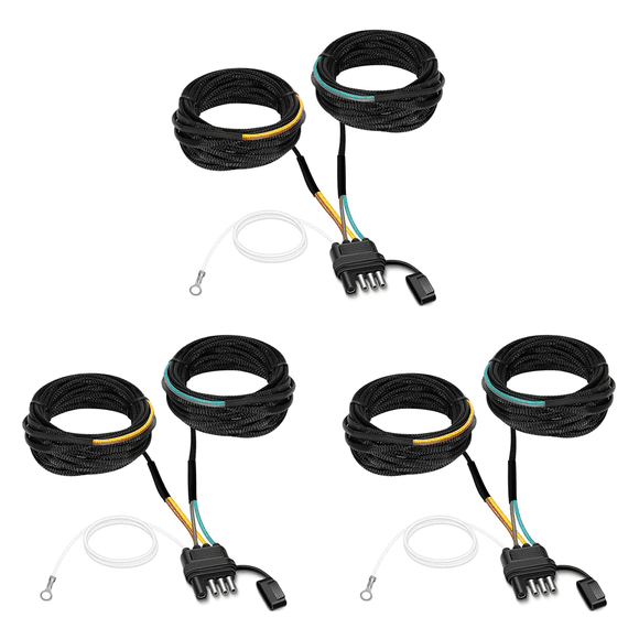 3pcs 22FT 4 Pin 5 Wire Trailer Wiring Harness,Trailer Light Kit 5 Wire 4 Pin Harness Trailer Connector Wire Plug,3 x Trailer Wiring Harness