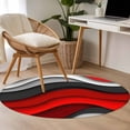 thumbnail image 4 of Round Rugs 3.3Ft, Red Grey Ombre Round Area Rug Washable Indoor Throw Carpet, Geometric Art Modern Moire Abstract Soft Non Slip Circle Rug for Laundry Room Patio Home Decor Aesthetic, 4 of 8