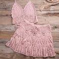 thumbnail image 4 of BYHONG Womens Crocheted Hollowed Out Two Piece Summer Bikini Beach Wear Swimsuit Pink_002 M, 4 of 6
