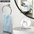 thumbnail image 4 of 10 Piece Brushed Nickel Bathroom Hardware Set -Include23.6&12inch Bathroom Towel bar,Towel Ring,Toilet Paper Holder, Towel Hook,2 Pack 5 Piece Bathroom Accessories Set Stainless Steel Wall Mounted, 4 of 6