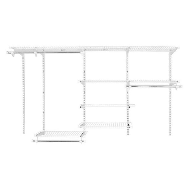 Rubbermaid FastTrack 4 to 8 Ft Closet Configuration Storage Kit, White