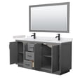 thumbnail image 3 of Wyndham Collection Miranda 66" Wood Double Bathroom Vanity in Dark Gray/Black, 3 of 7