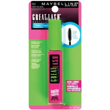 Maybelline Great Lash Waterproof Mascara, Very Black 111, 0.43 fl oz (6 Pack) (Bundle)
