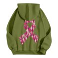 thumbnail image 7 of Fiaer,Hoodies for Cancer Awareness,Womens Tops Loose Fit Casual Trendy,Long Sleeve Plus Size Drawstring Hooded Pullover with Pocket Green XXL, 7 of 7