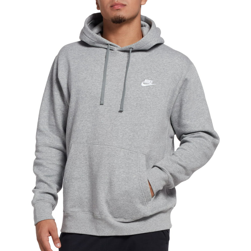 Nike - Nike Club Fleece Pullover Longsleeve Men's Hoodie Grey/White