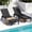 Black, variant on Vineego Set of 2 Patio Outdoor Chaise Lounge Chair Recliner with Adjustable Backrest, Dark Brown
