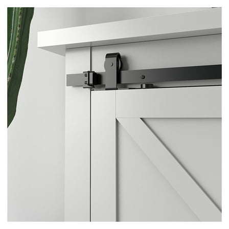 Sliding Barn Door Hardware Kits, Top Mounted Hanging Rail Stopper Hanger Track Steel Closet Door For Cabinet ,Easy to Install