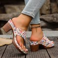 thumbnail image 6 of Dakaela Womens Chunky Heels Sandals Flower Orthopedic Wedge Dress Shoes Toe Ring Backless Ladies Casual Work Walking Sandal Size 6-10 White, 6 of 9
