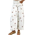 thumbnail image 3 of Barrel Jeans for Women 2026 Floral Print Wide Leg Jeans Y2k Patchwork Baggy Boyfriend Denim Pants, 3 of 8