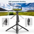 thumbnail image 2 of 60-Inch Multi-function Selfie Stick Desktop Tripod with 6-Section Telescoping Rod Rotatable Ball Head with Anti-shake Handle Phone Clip 1/4in Adapter & Remote Control Compatible with Android, 2 of 7