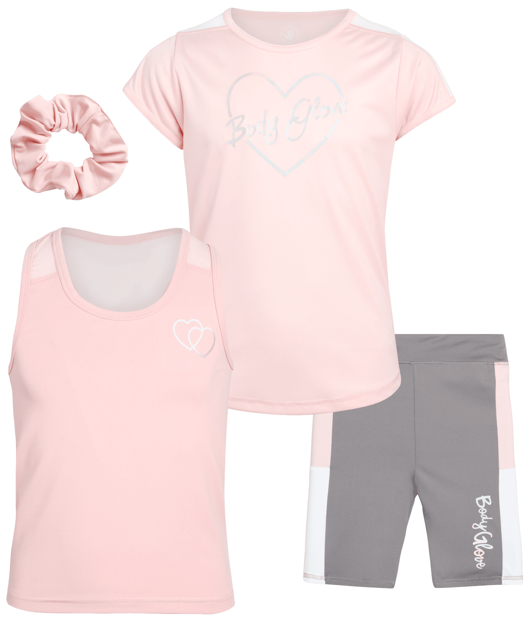 Body Glove Girls Active Short Set with Matching Tank Top and TShirt (3