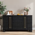thumbnail image 2 of Hassch 4-Door Buffet Sideboard, Kitchen Storage Cabinet with Adjustable Shelves, Cupboard Console Table, Coffee Bar Cabinet for Living Room, Dining Room, Entryway, Black, 2 of 10