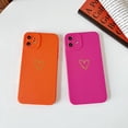 thumbnail image 6 of for iPhone 11 Case 6.1" 2019, Side&Back Cute Plated Love Heart with Anti-Fall Lens Cameras Cover Protection Soft TPU Shockproof Anti-Fingerprint Phone Cases for Women Girls Men -Orange, 6 of 16