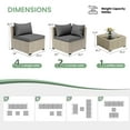 thumbnail image 5 of POTEBAN Patio Furniture Set, 7-Piece Outdoor Sectional All-Weather Wicker Patio Conversation Set for Backyard (Gray Cushions with Gray Rattan), 5 of 7