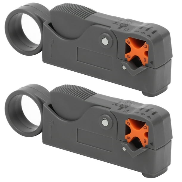 Juego de 2 herramientas para pelar cables coaxiales con diseño de doble hoja y pelacables