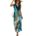 thumbnail image 2 of The Wonders of Las Vegas Womens Night Club Maxi Dress V Neck Sleeveless Bohemia Long Dresses, 2 of 9