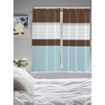 thumbnail image 4 of Living Room Curtains 72 Inches length, Blue Brown Morocco Window Treatment Curtain Drapes, Geometric Stripes Aqua Stitching Light Filtering Drapes for Bedroom Laundry Room, 52"x72", 2 Panels, 4 of 7