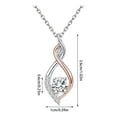 thumbnail image 3 of Collar de plata 925 para mujer con colgante en color oro rosa y baño de plata, con circonitas, 3 of 8