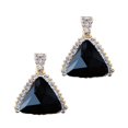 thumbnail image 2 of Pendientes colgantes Zulema triangulares imitación geométricos lujo boda honor Negro, 2 of 6