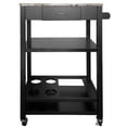 thumbnail image 3 of Jace Contemporary Kitchen Serving Cart, Black Wood with Faux Marble Top, 3 of 8