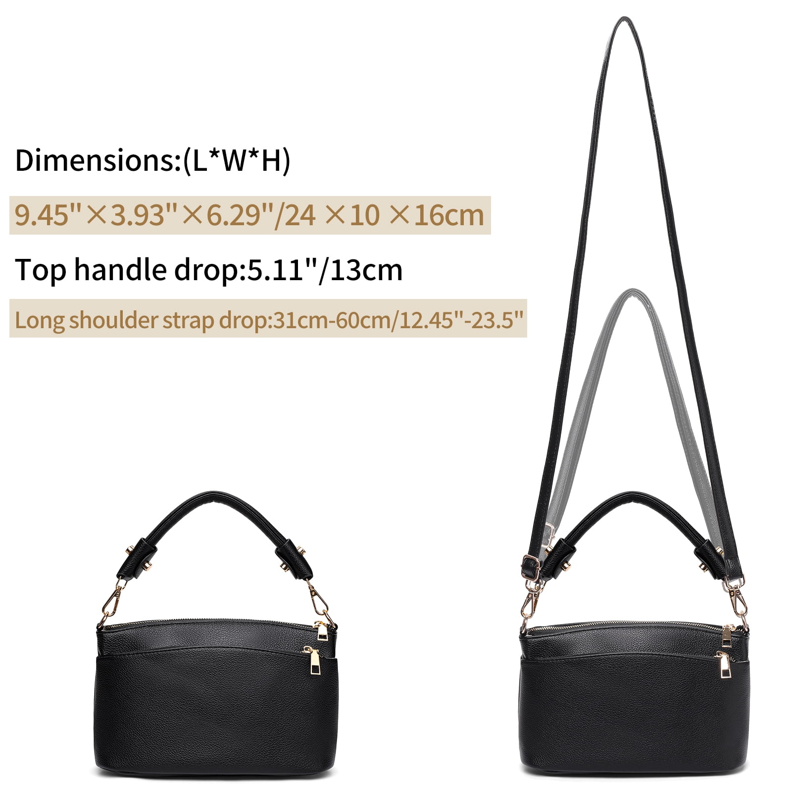 LOUEBICA Crossbody Bag for Women, Vegan Leather Top Handle Handbags Small Shoulder Purse