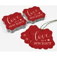 thumbnail image 5 of Inkdotpot Real Rose Gold Foil Love Is Sweet Wedding Tags Favor Bracket Shape Hang Pack Of 50 Paper Tags, 5 of 7