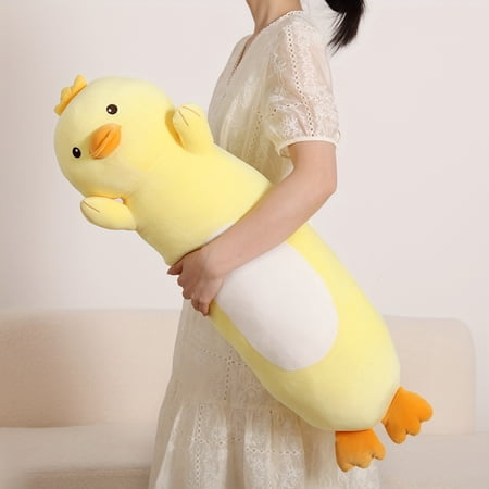 36inch Cute Duck Stuffed Animal Plush Toy Huge Yellow Ducks Long Body Pillows Soft Large animals Dolls Birthday Gift for Boys and Girls Children S Day