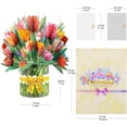 thumbnail image 2 of CNLITIHEKA Tulips Pop Up Flower Bouquet Cards, Flower Bouquet Popup Greeting Cards, Teacher's Day Card, Mother's Day Card, with Blank Note Card and Envelope, Get Well Soon Cards, All Occasions., 2 of 6