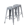 thumbnail image 3 of AC Pacific 24" Industrial Backless Metal Bar Stool, Silver, Set Of 2, 3 of 7