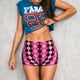 thumbnail image 3 of Fotbe pink and black argyle Shorts Sin Costuras – Shorts Deportivos de Cintura Alta para Mujer, Elásticos para Gimnasio, Yoga, Running o Ciclismo-Large, 3 of 8