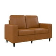 thumbnail image 4 of DHP Cooper Loveseat 2 Seater Sofa, Small Couch, Camel Faux Leather, 4 of 15