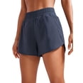 thumbnail image 1 of Shorts CRZ YOGA tiro alto 3" secado rápido con cierre azul marino, 1 of 5