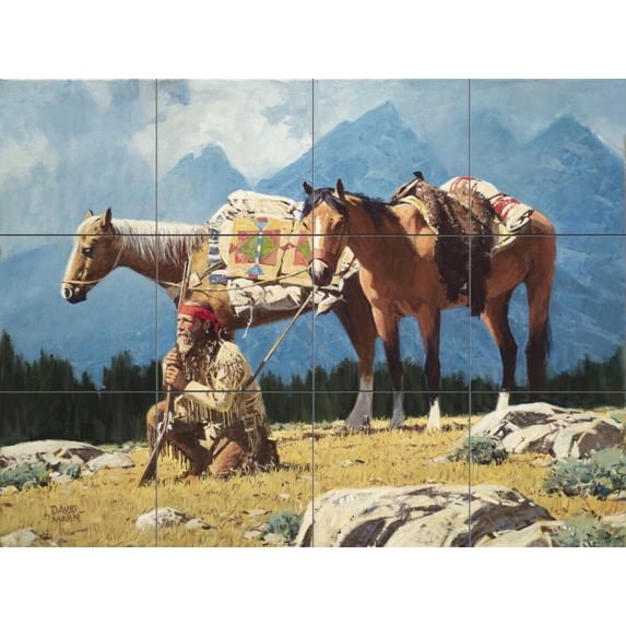 Tile Mural Kitchen Backsplash - Land of the Tetons-DM - by David Mann