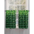 thumbnail image 5 of St. Patrick's Day Living Room Curtains 2 Panel, Spring Shamrocks Farmhouse Green Checkered Cafe Window Treatment, Farmhouse Bedroom Bathroom Kitchen Curtains Drapes 104"x54", 5 of 6