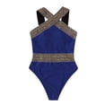 thumbnail image 4 of Sngxgn Women's Swimsuit Sports Tummy Control Cheeky Bathing Suits(Blue,M), 4 of 5