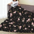 thumbnail image 6 of Fuzoiu Flowers Print Ultra-Soft Micro Fleece Blanket,All Seasons Flannel Throw, Lightweight Blanket for Bed, Sofa, Couch, Movie Night, Camping, and Travel-80"x60", 6 of 7