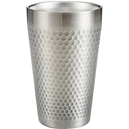 

450ML Double 304 Stainless Steel Mug Beer Mug Insulation Cup Hammered Home Retro Restaurant Tea Cup Kitchen Drinkware D