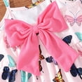 thumbnail image 2 of Toddler Girl Dress Bowknot Butterfly Summer Casual Dresses Little Kid Clothes 5T (Butterfly-309), 2 of 6