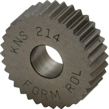 

Made in USA 3/4 Diam 90° Tooth Angle 14 TPI Standard (Shape) Form Type High Speed Steel Straight Knurl Wheel 1/4 Face Width 1/4 Hole Circular Pitch Bright Finish Series KN