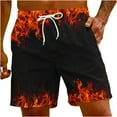thumbnail image 2 of LSLJS Pantalon Court Décontracté à Imprimé Flamme pour Hommes, Cadeaux pour Hommes, 2 of 9