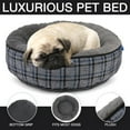 thumbnail image 3 of Animal Planet Calming Dog Bed for Small & Medium Size Dogs ( Gray Plaid ) - 19 inch Round Donut Washable DogBed, Anti-Slip, Fits up to 25 lbs, 3 of 6