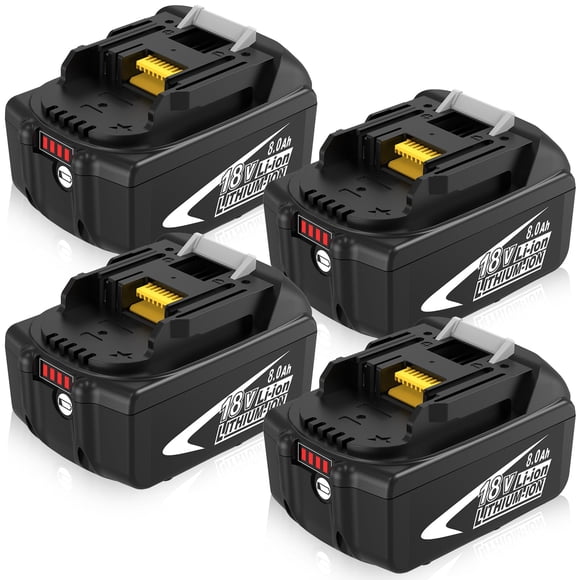 Batería Fhybat BL1860B 18 V 6000 mAh para Makita 18 V (paquete de 4)