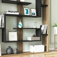 thumbnail image 3 of Esteban Geometric Open Shelves Bookcase, Oud & Black, 3 of 7