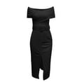 thumbnail image 4 of CHGBMOK Plus Size Dresses for Women Summer Bandage Solid Color Backless Strapless Party Long Maxi Dress Sizes S-3XL, 4 of 8
